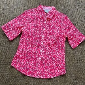 L.L. Bean Woman’s Button Shirt with Anchors Size XS